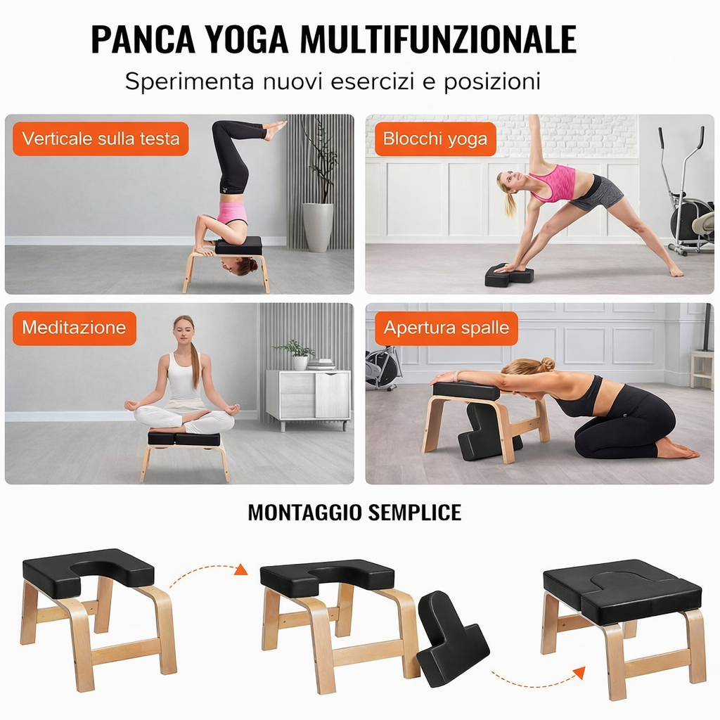 PANCA INVERSIONI🤸‍♀️ per Verticale, Inversioni, Meditazione e Allenamento- in legno di betulla