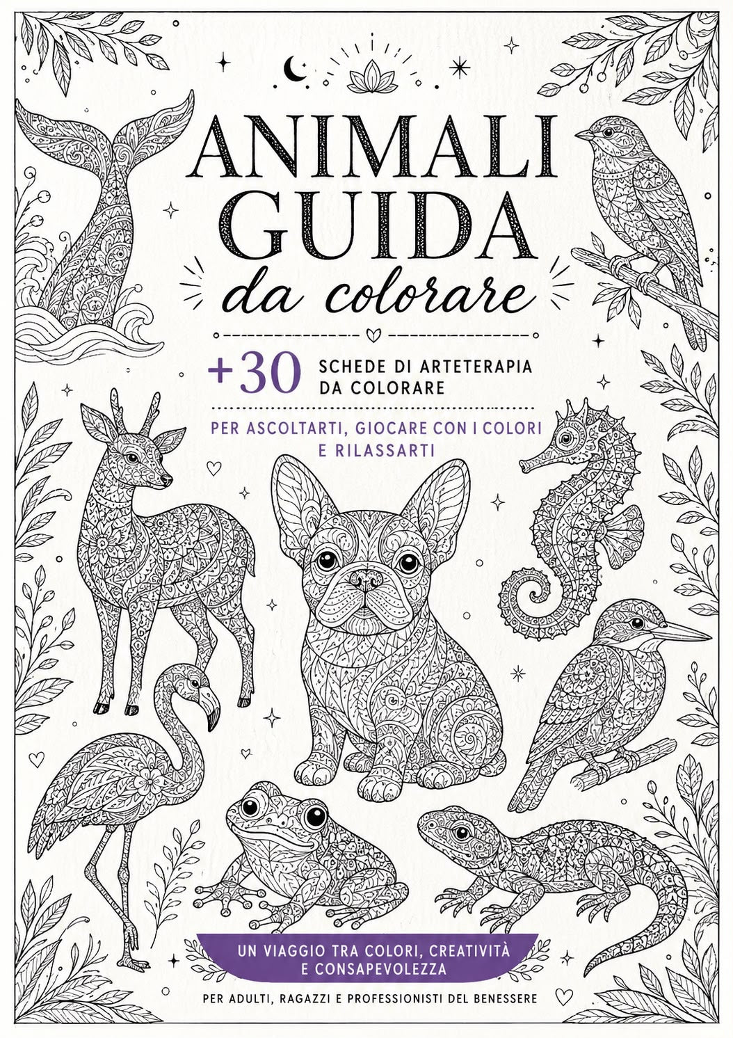ANIMALI GUIDA 📖  Libro rilassante  da colorare